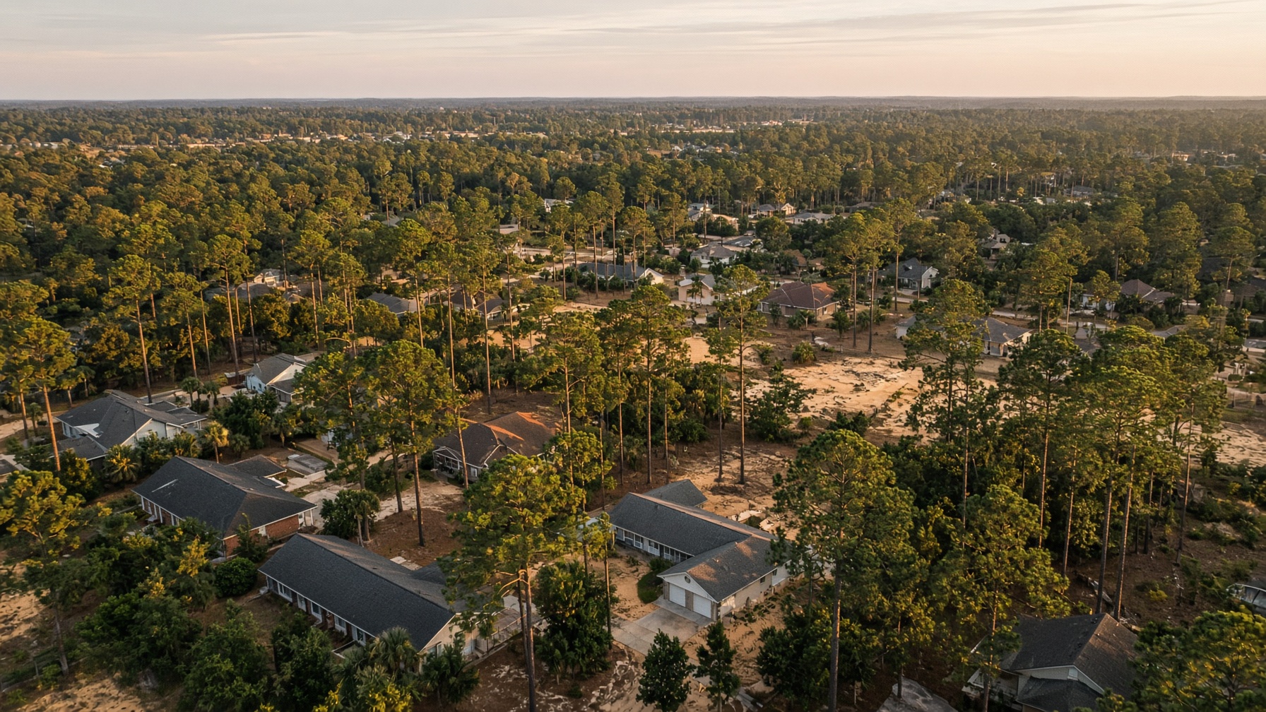 Neighborhood roofs in coastal North Carolina