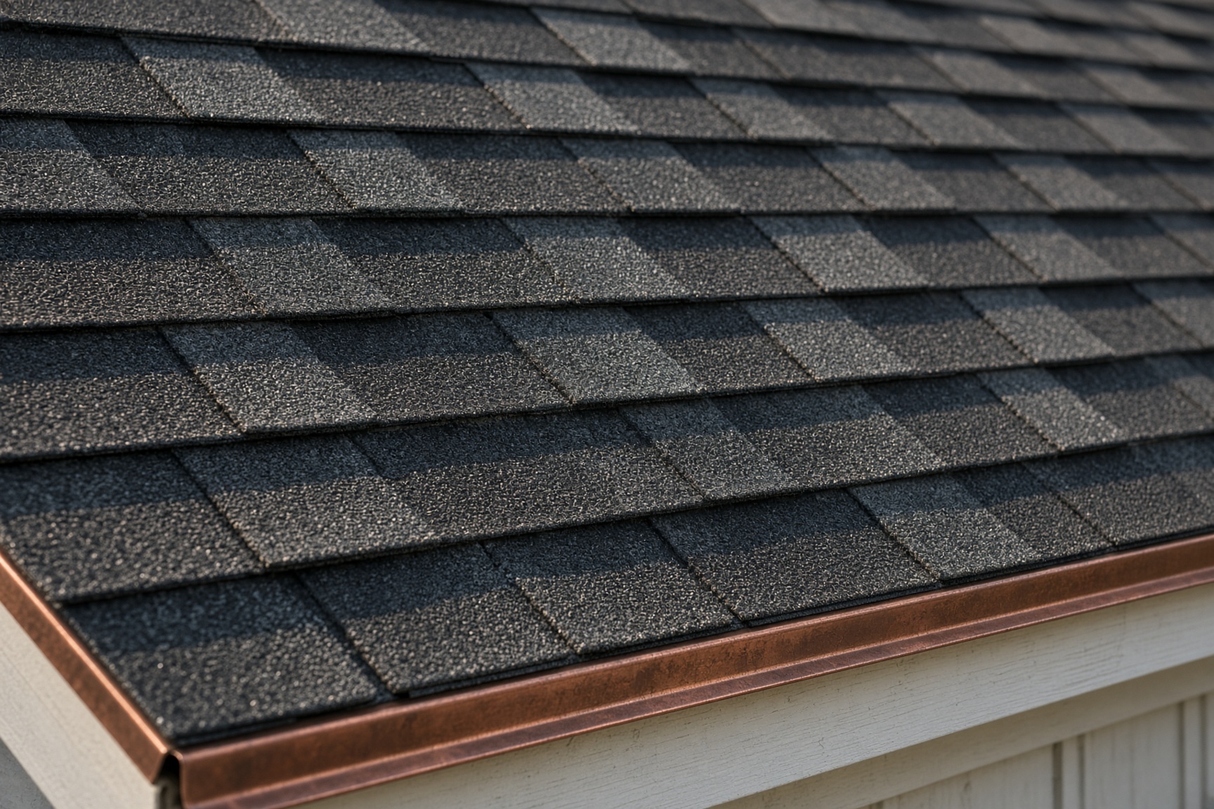 Close view of asphalt shingles